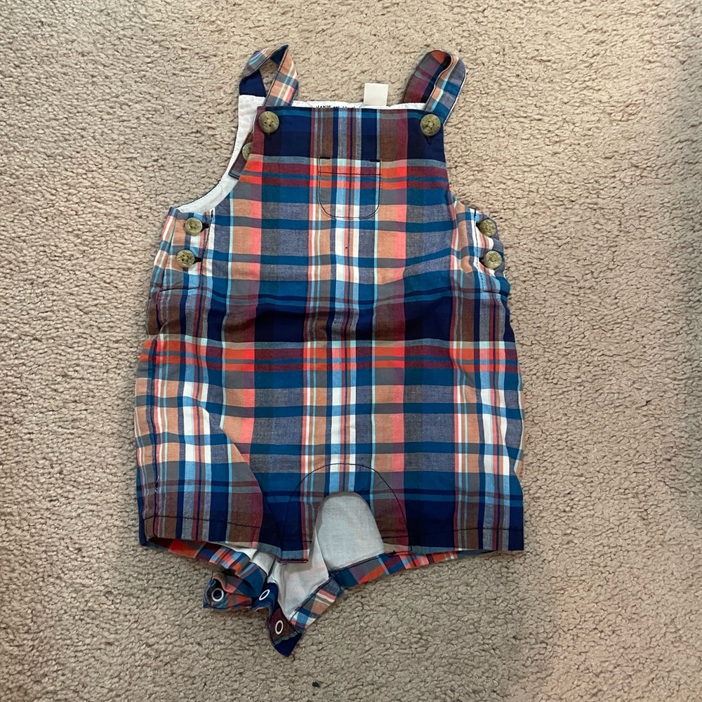 Janie and Jack Plaid Romper - 0-3M